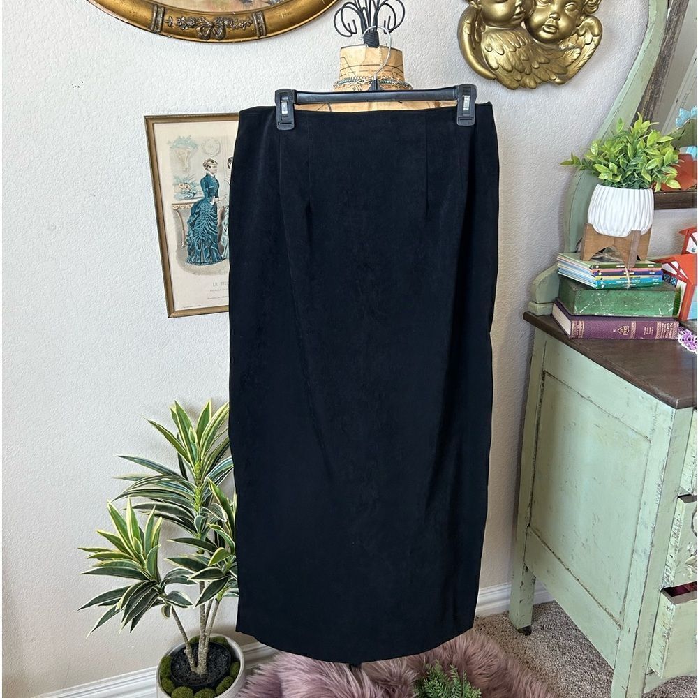 Pine Cove 90s Y2K‎ Black Straight Maxi Skirt Sz 14 CottageCore GrannyCore
